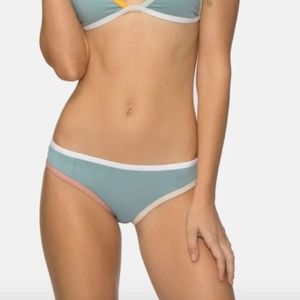 Tavik Womens Jayden Moderate Bikini Bottom ONLY Color Blocked in Dust Bl…